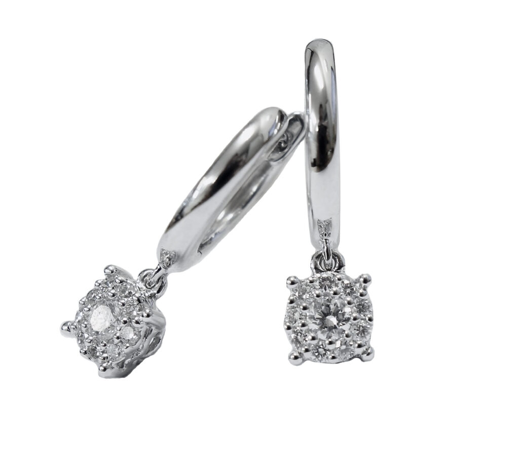 White gold and diamonds