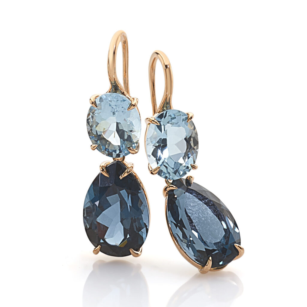 Rosé gold with topaz and London Blue topaz