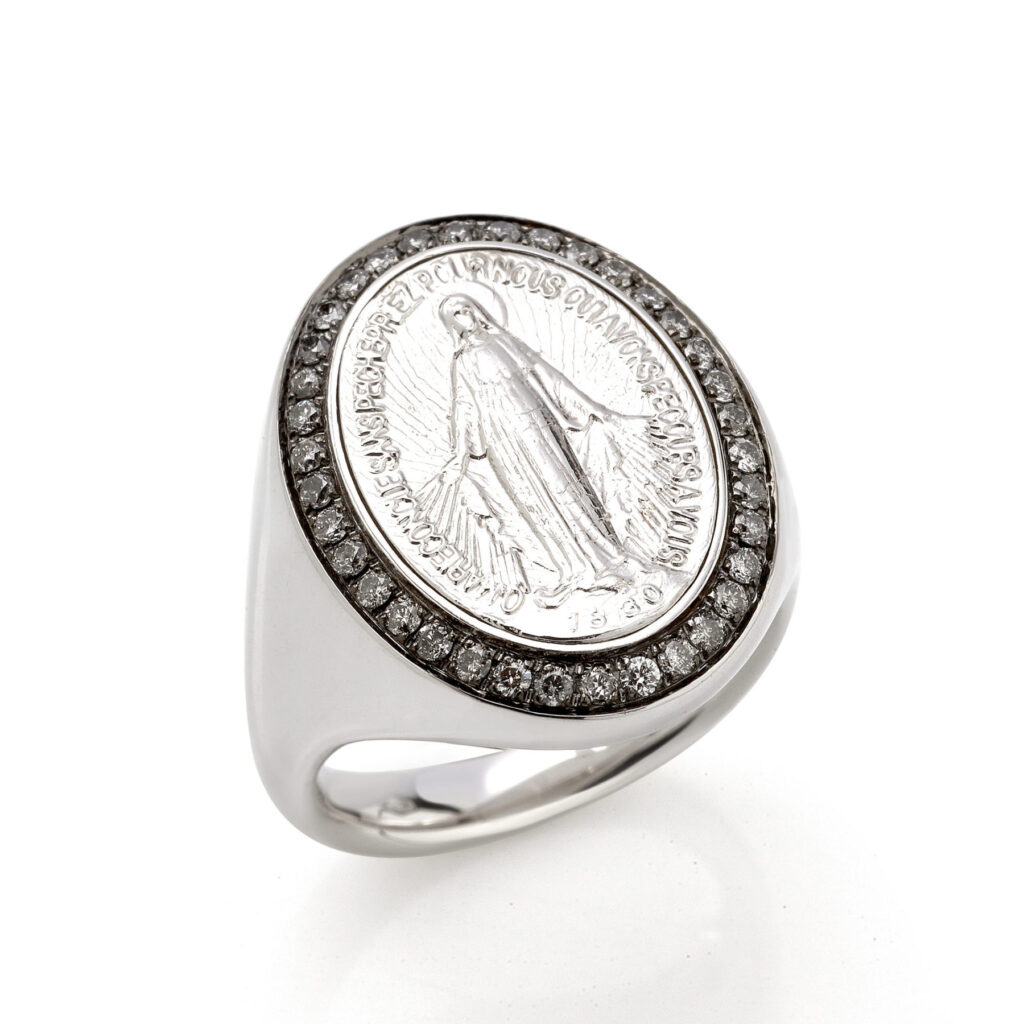 White gold with diamonds