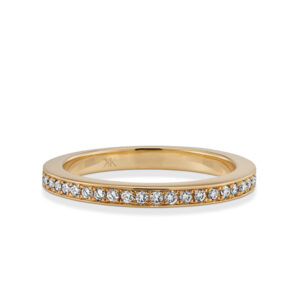 Yellow golden ring with diamonds