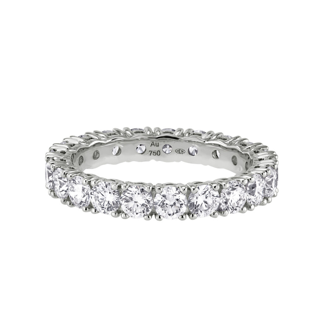 White golden ring with diamonds