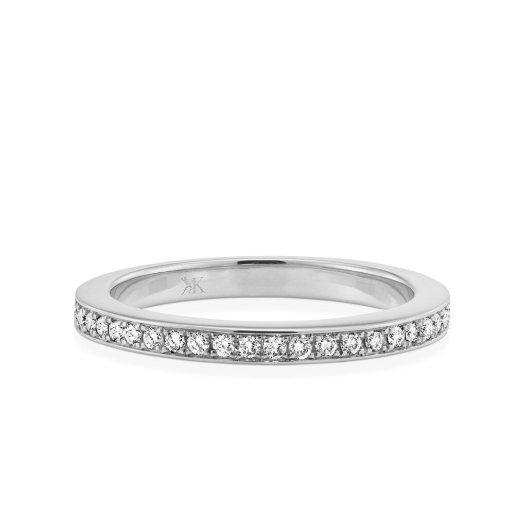 White golden ring with diamonds