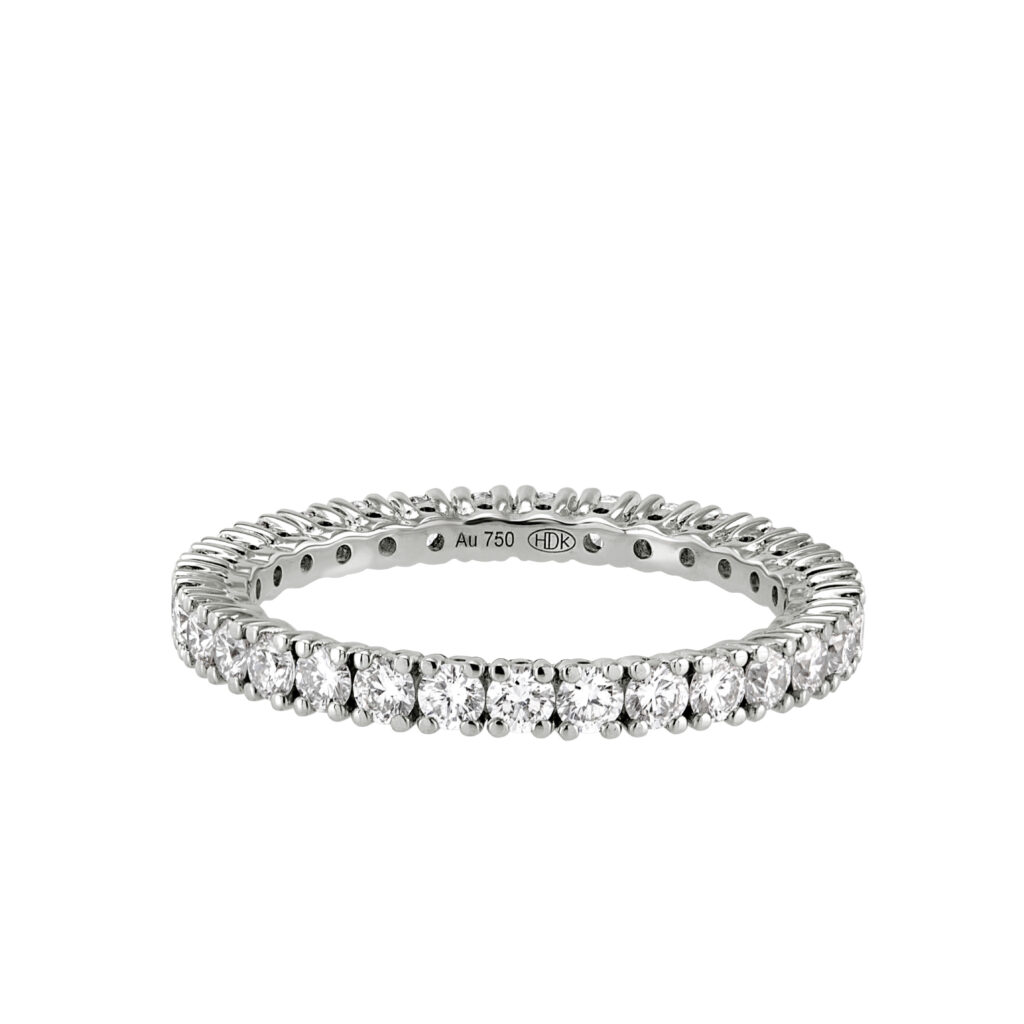 White golden ring with diamonds
