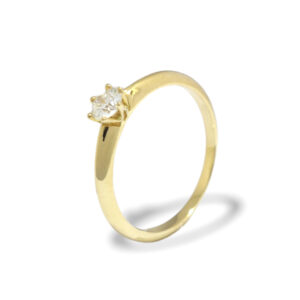 Yellow golden solitaire ring with diamond