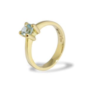 Yellow golden ring with topaz