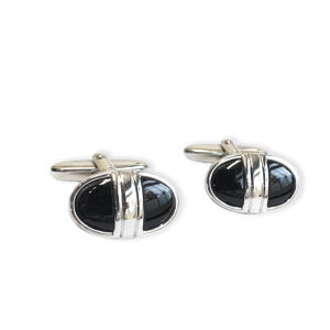 Cufflinks with black varnish