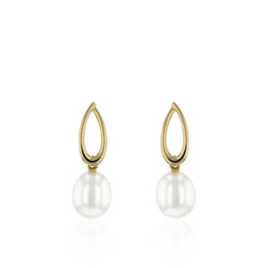 Golden pearl earrings