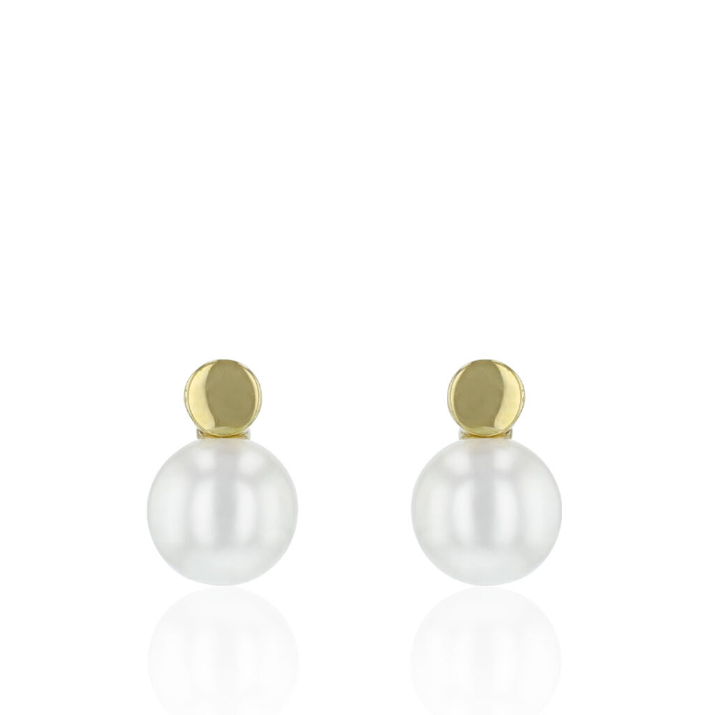 Golden pearl earstuds