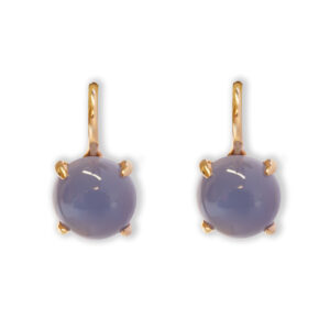 Rosé golden earrings with chalcedony