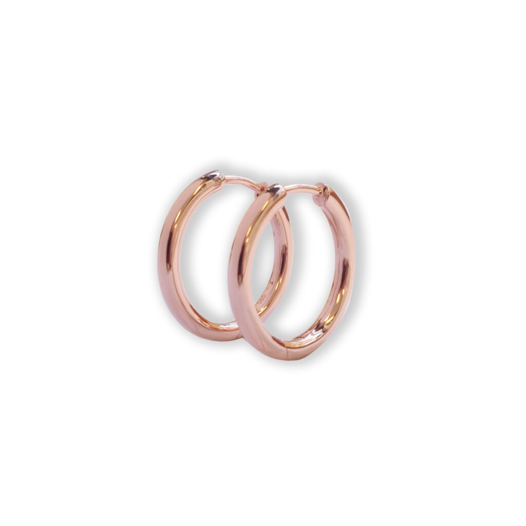 Rosé golden earrings