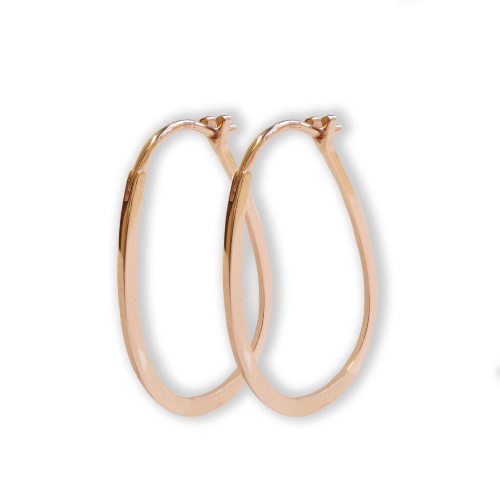 Rosé golden earrings