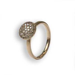 Rosé golden pavé ring with diamonds