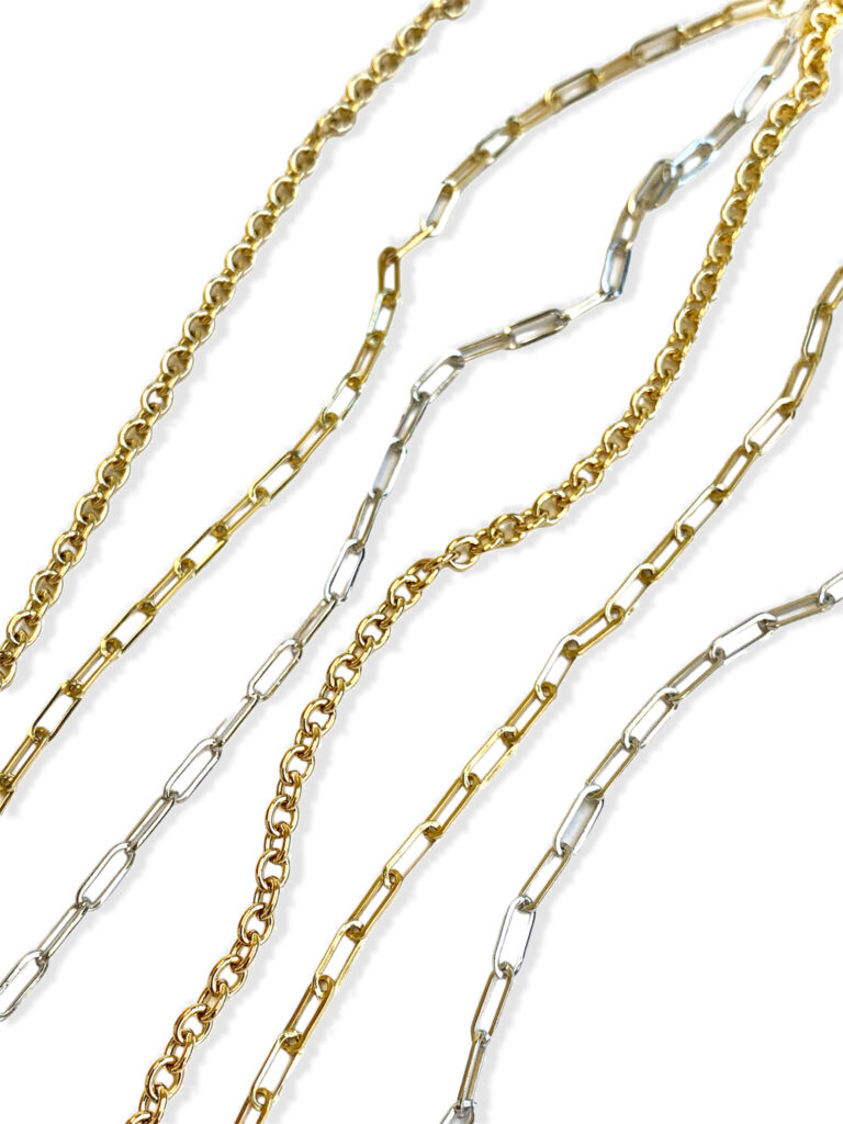 White golden and yellow golden necklaces