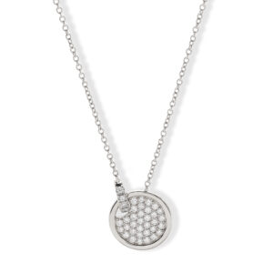 White golden necklace with diamond pavé