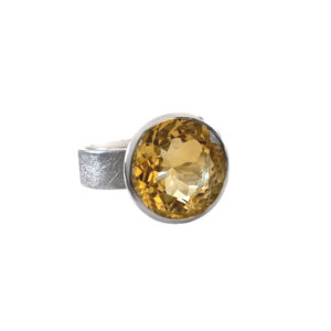 Silver ring with citrine