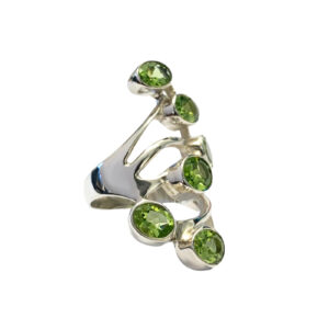 Silver ring with peridot