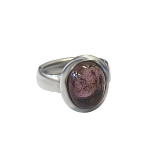 Silver ring with tourmaline