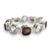 Silver bracelet with smokeyquartz and crystal - Image 2