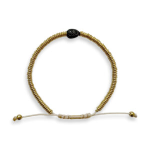 Yellow golden bracelet with black spinel