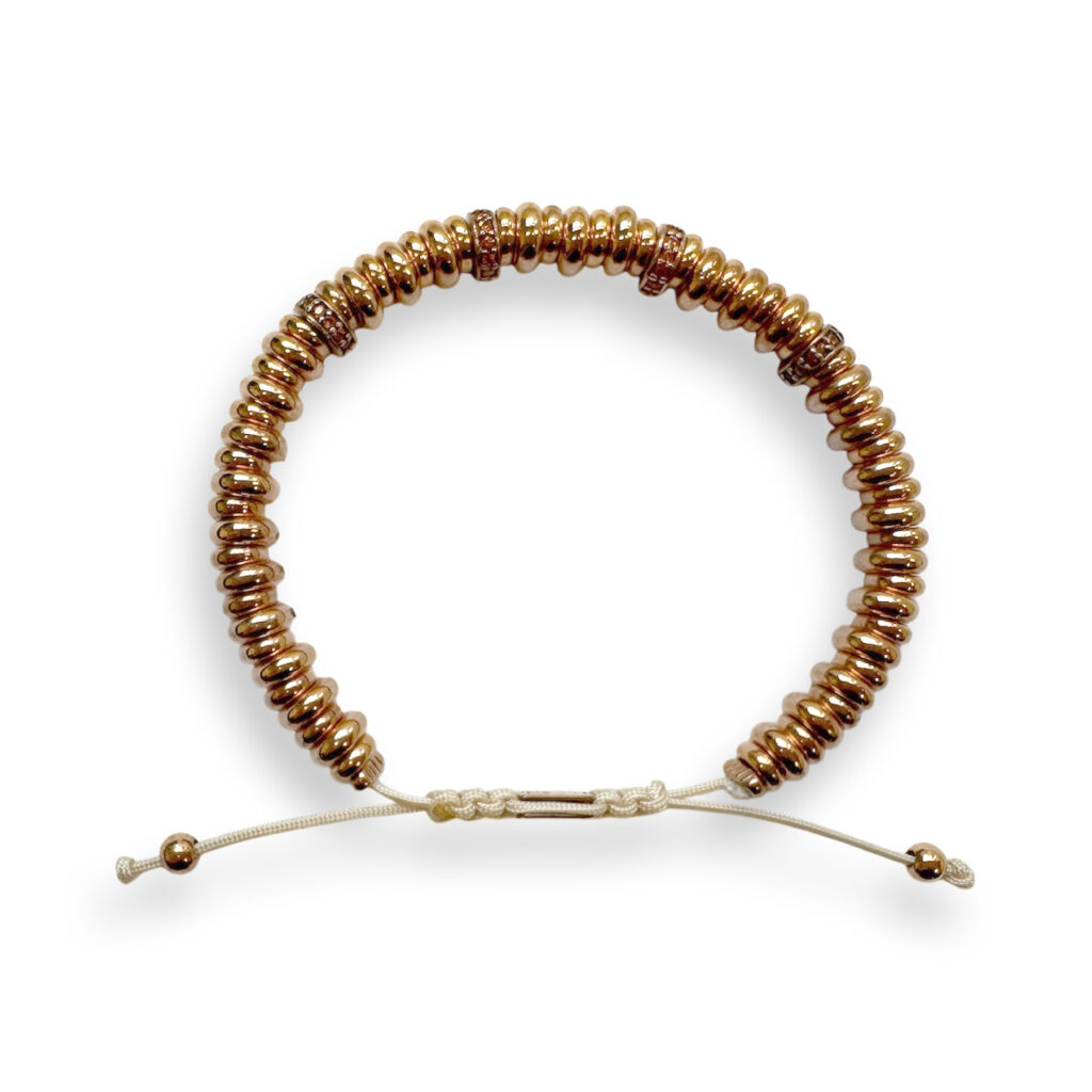 Rose golden bracelet with orange sapphires