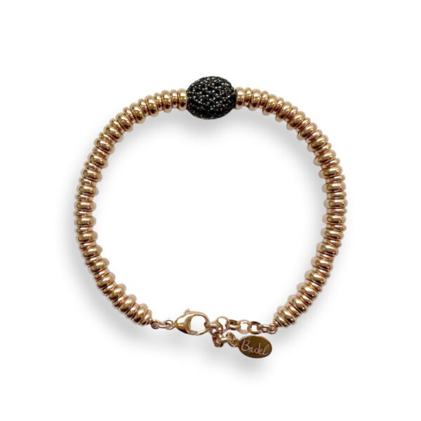 Rosé golden bracelet with black spinel