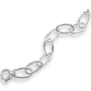 Silver bracelet with oval shackles