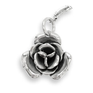 Silver rose pendant