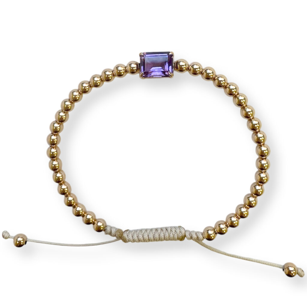 18 Carat rosé golden bracelet with amethist