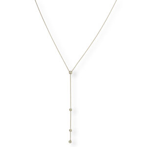 Yellow golden necklace with diamonds