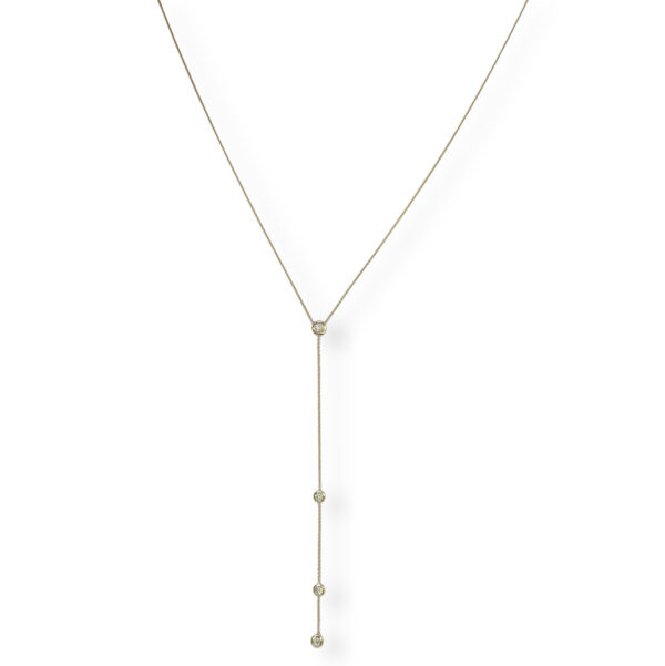 Yellow golden necklace with diamonds