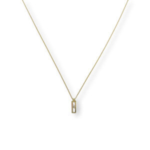 Yellow golden necklace with diamond