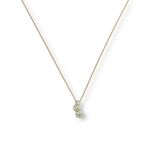 Yellow golden necklace with diamonds
