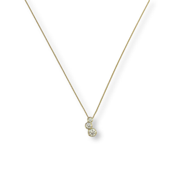 Yellowgolden necklace with three diamonds