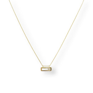 Yellow golden necklace with diamond pendant