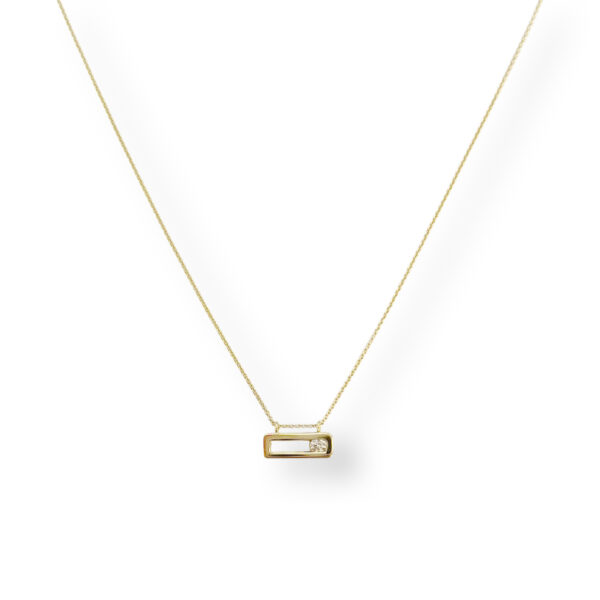 Yellow golden necklace with diamond pendant